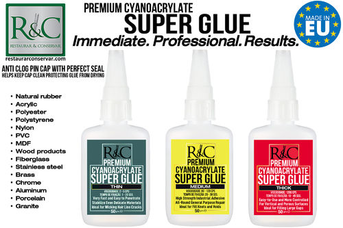 R&C Premium Cyanoacrylate Super Glue Adhesive 50gr PROMO