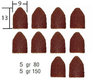Proxxon 28989 5+5 Cone-shaped Sanding Caps Grit 80 + Grit 150