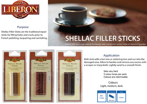 Liberon Shellac Filler Sticks
