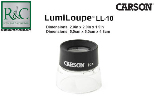 Carson LumiLoupe x10 Lupa Ø50mm com lente dupla