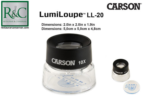 Carson LumiLoupe x10 Lupa Ø50mm com escala de encaixe