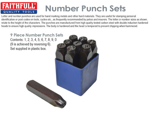 Faithfull 9 Numbers Punch Set