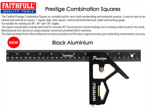 Faithfull Prestige Combination Squares for Woodworking and Metalwork