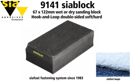 SIA 9141 Hook-and-Loop Wet or Dry Hand Sanding Block (soft / hard)