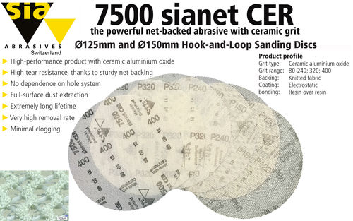 SIA 7500 sianet CER Disco de Rede Abrasivo Cerâmico