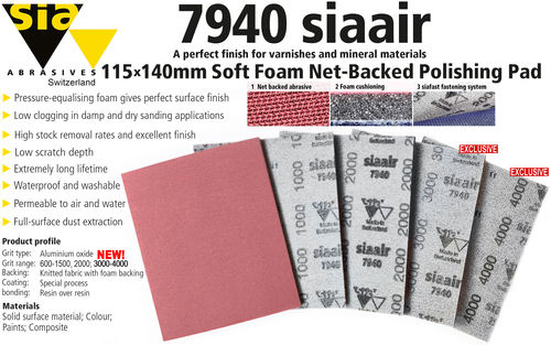 SIA 7940 Siaair Esponja de Polimento Extra Macia 115 x 140mm