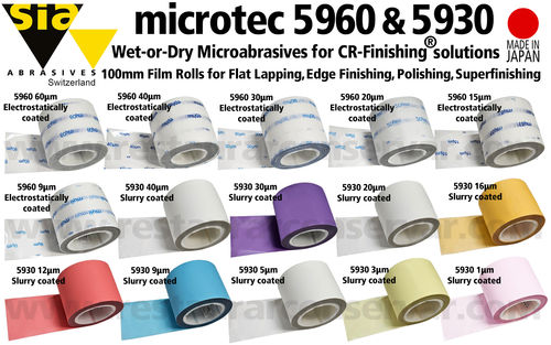 SIA Microtec Rolo de Filme Microabrasivo 100mm para Lapidação e Acabamento de Precisão